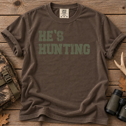 He's Hunting Green Block T-Shirt in Espresso