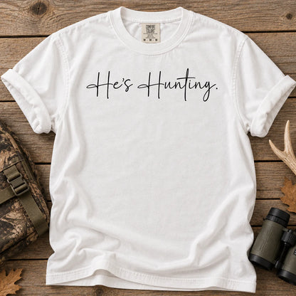 He's Hunting Script T-Shirt in White
