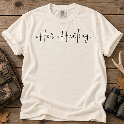 He's Hunting Script T-Shirt in Ivory