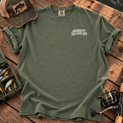 Hooked on the Good Life T-Shirt in Moss