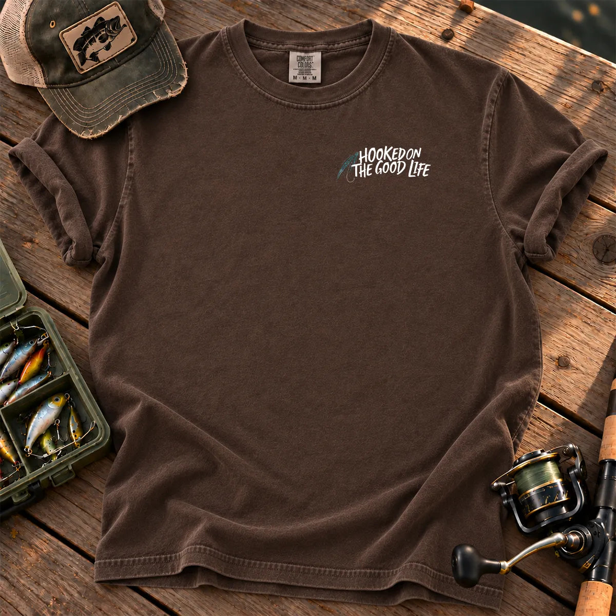 Hooked on the Good Life T-Shirt in Espresso