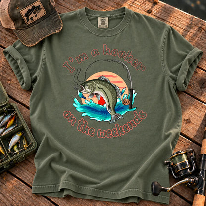 Hooker on the Weekends T-Shirt in Moss