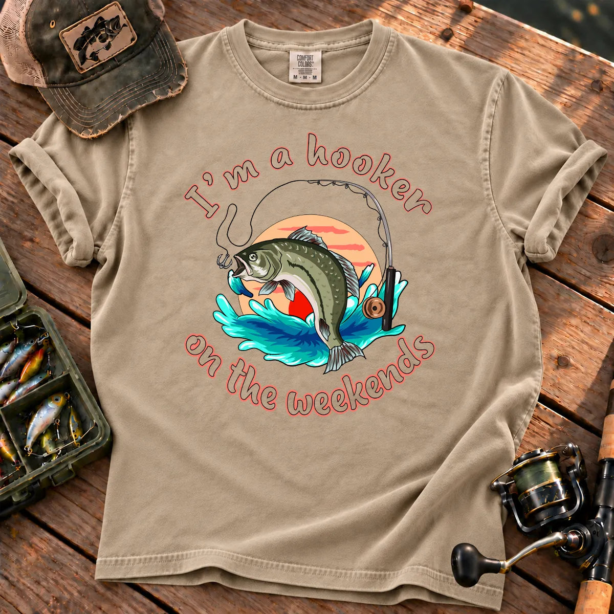 Hooker on the Weekends T-Shirt in Sandstone