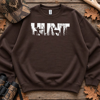 Hunt Wildlife Typography Sweatshirt in Dark Chocolate