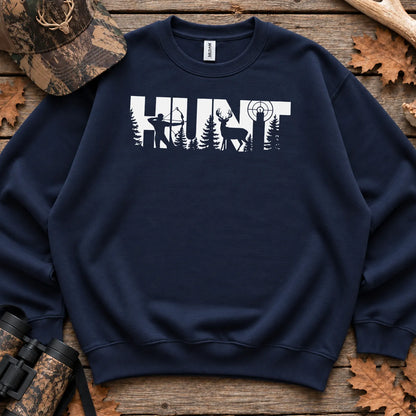 Hunt Wildlife Typography Sweatshirt in Navy