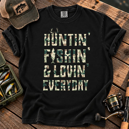 Huntin Fishin Lovin T-Shirt in Black
