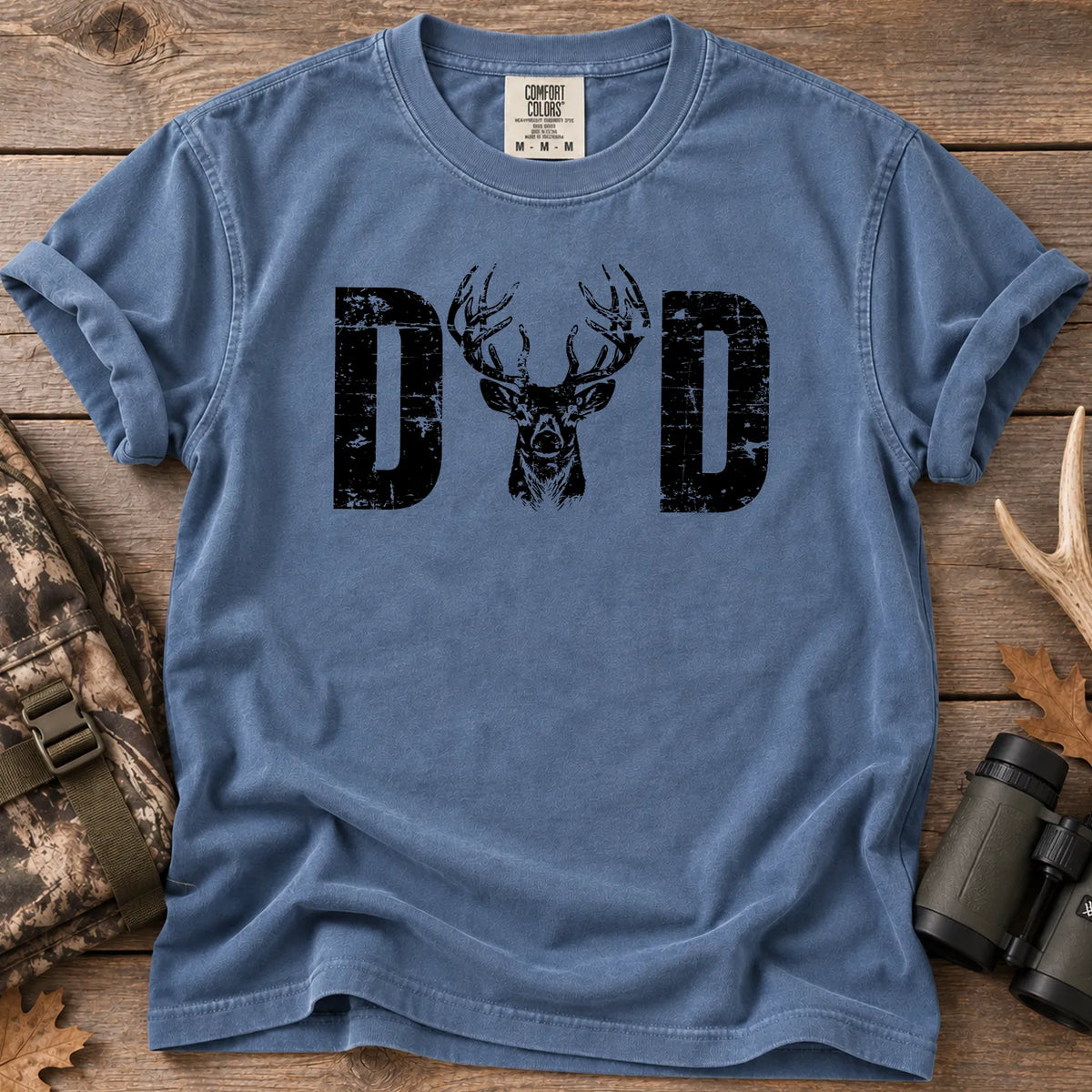 Hunting Dad Buck T-Shirt in Blue Jean