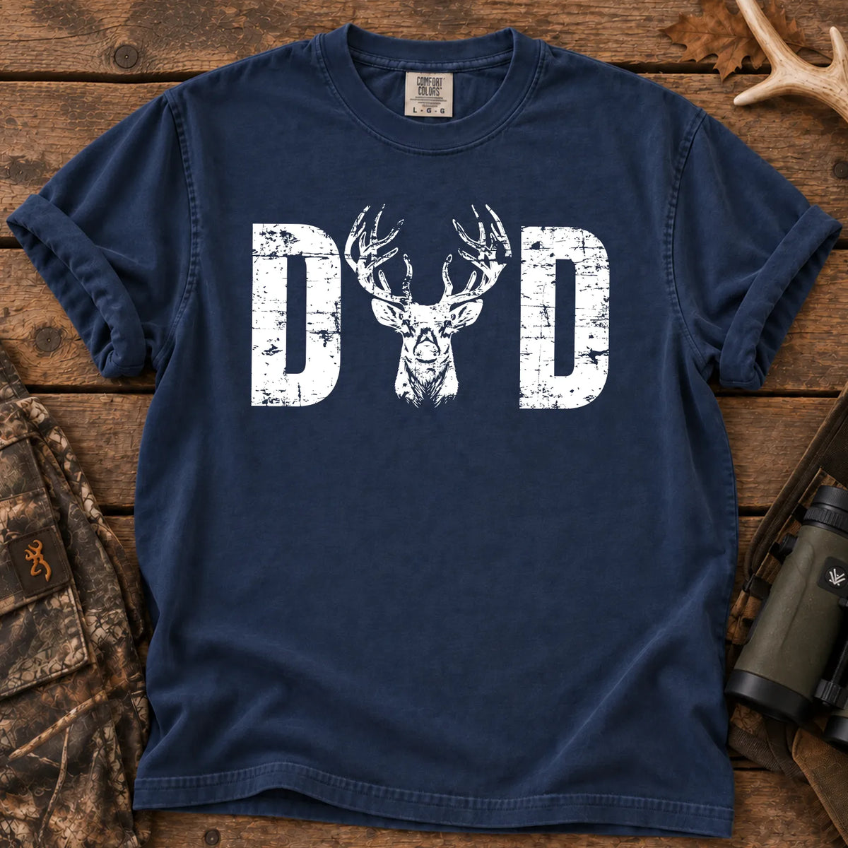 Hunting Dad Buck T-Shirt in True Navy