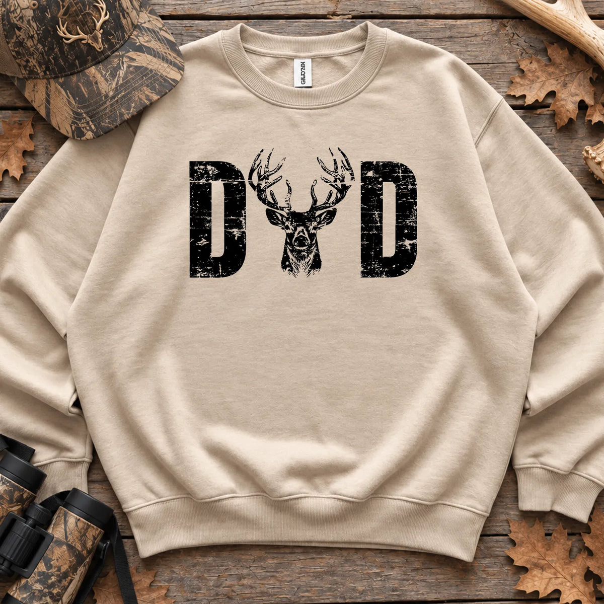 Hunting Dad Whitetail Sweatshirt in Sand