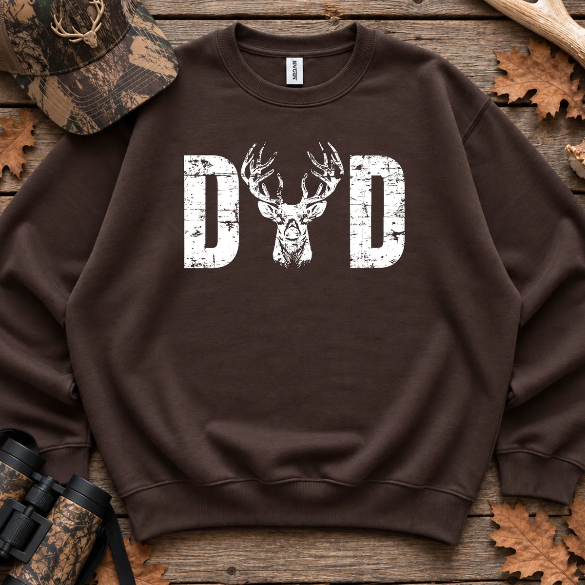 Hunting Dad Whitetail Sweatshirt in Dark Chocolate