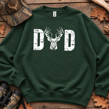 Hunting Dad Whitetail Sweatshirt in Forest Green