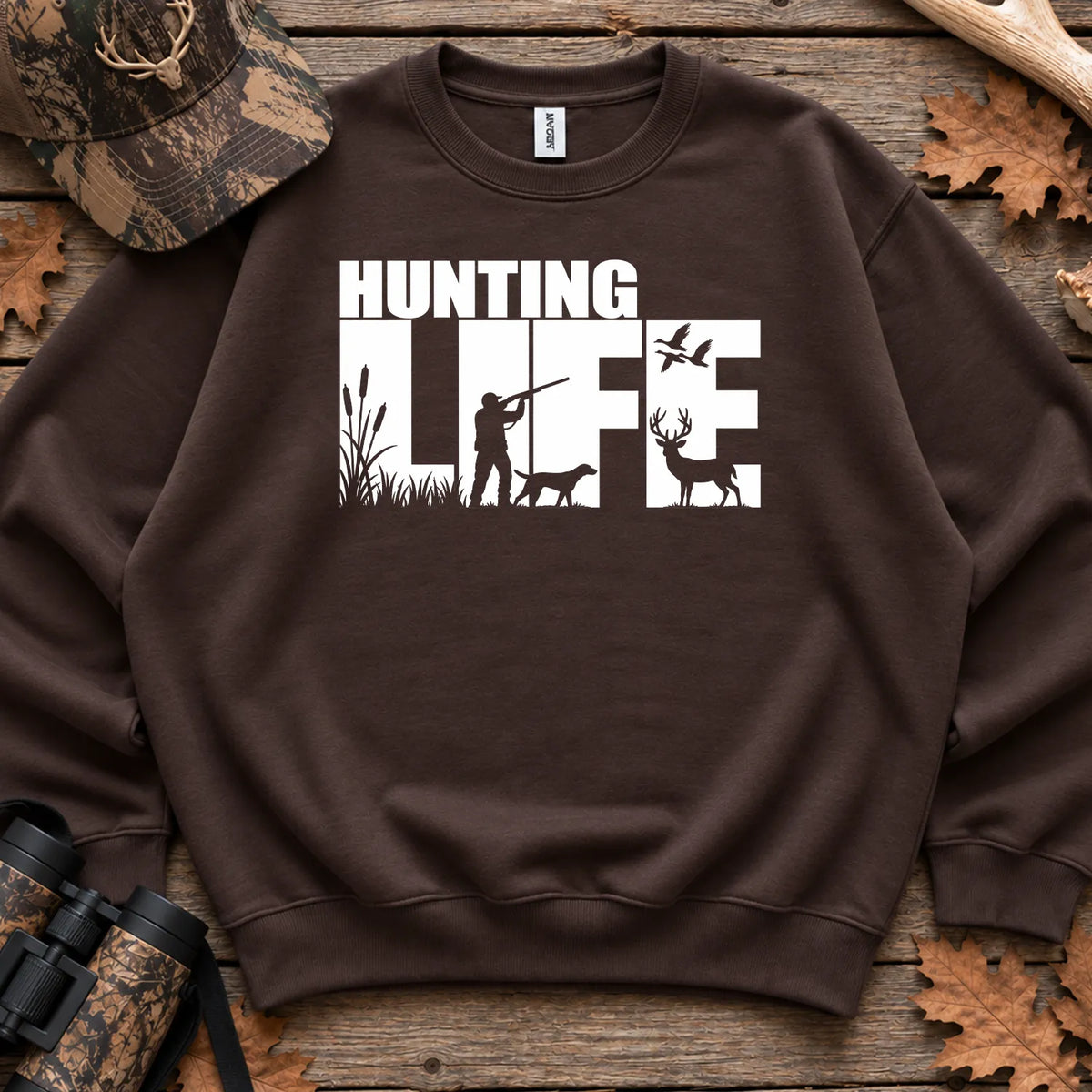 Hunting Life Silhouette Sweatshirt in Dark Chocolate