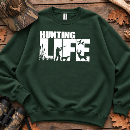 Hunting Life Silhouette Sweatshirt in Forest Green