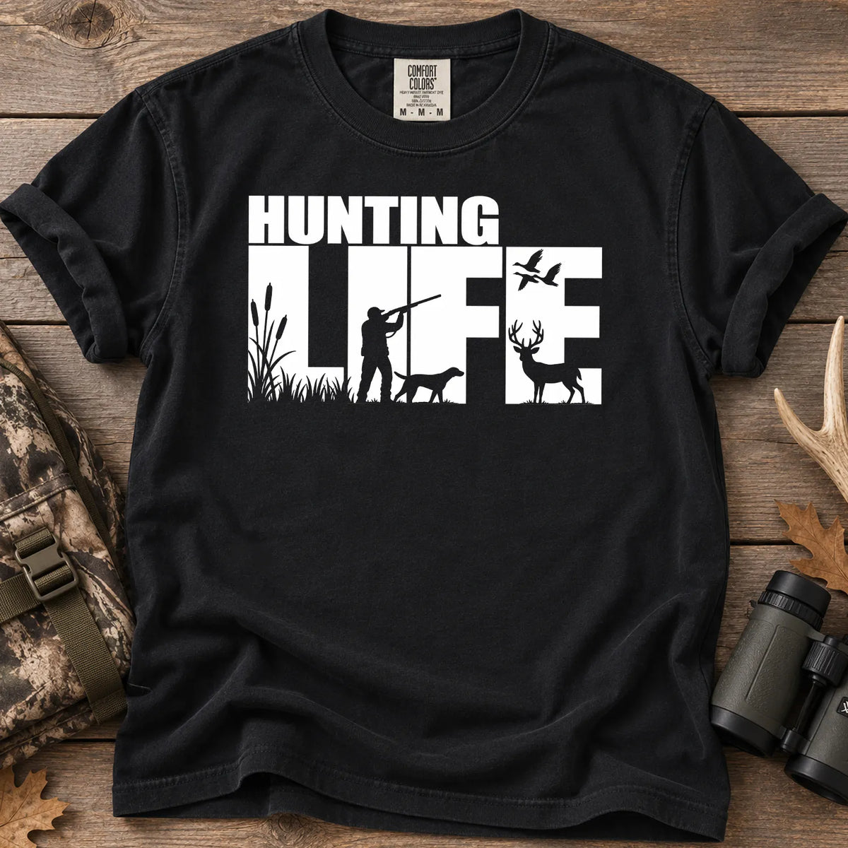 Hunting Life T-Shirt in Black
