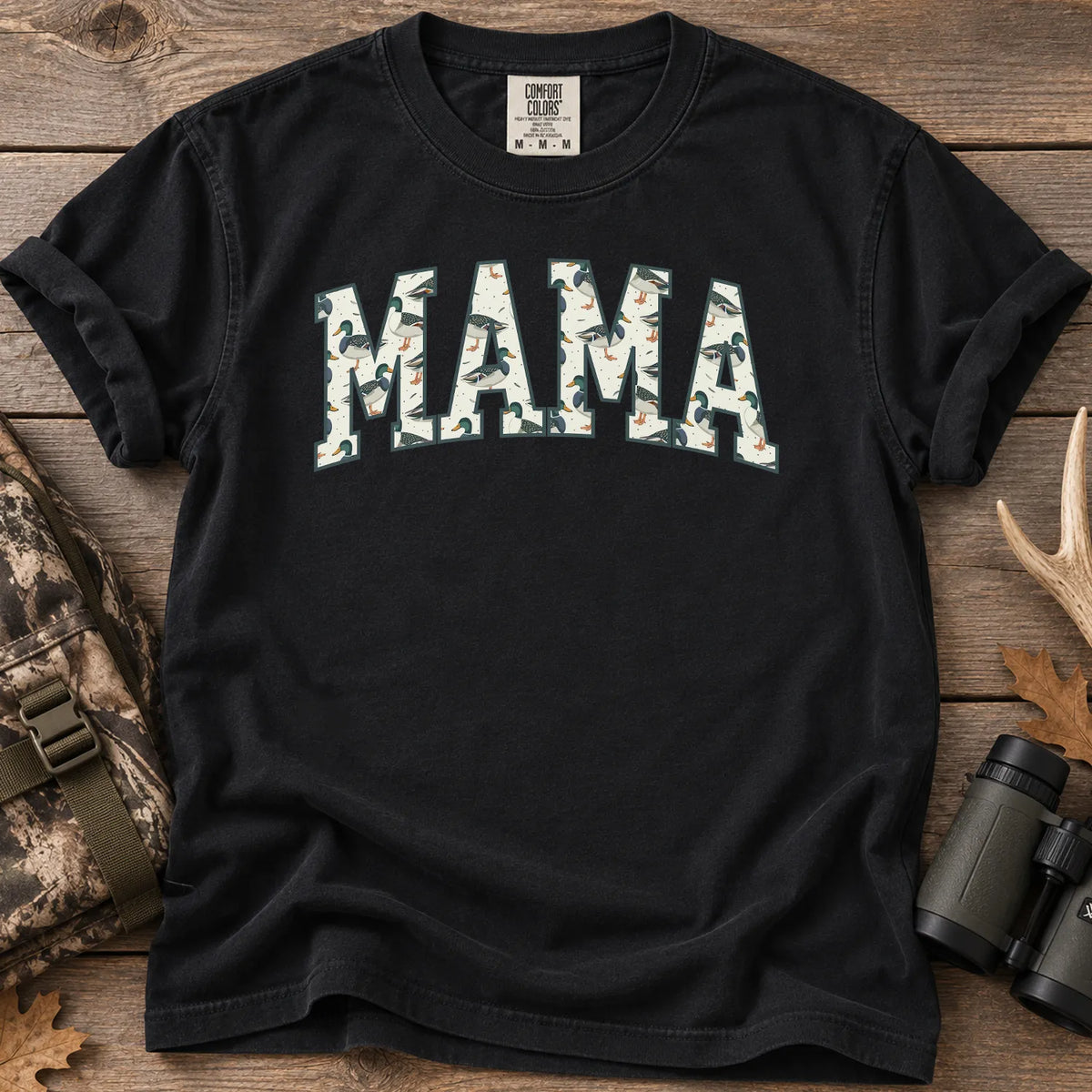 Hunting Mama Mallard T-Shirt in Black