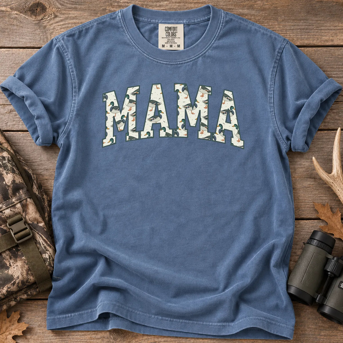 Hunting Mama Mallard T-Shirt in Blue Jean