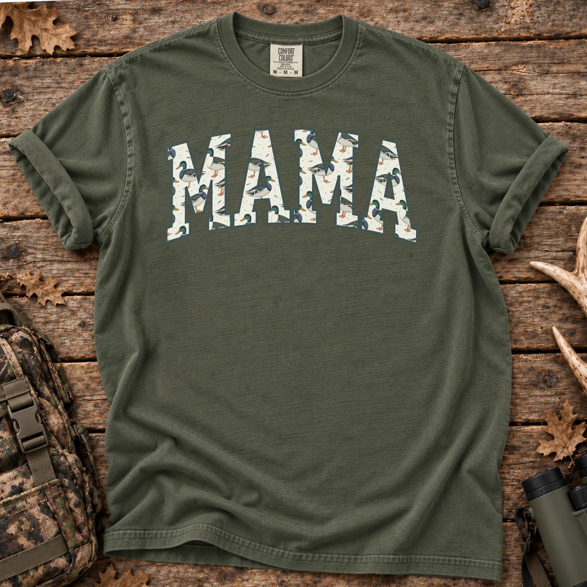 Hunting Mama Mallard T-Shirt in Moss