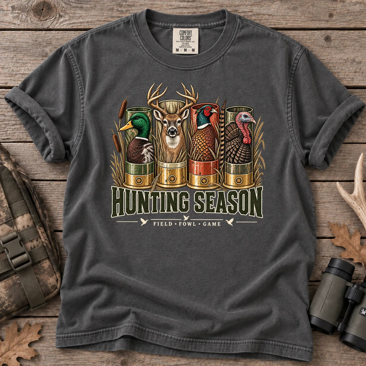 Hunting Season Field and Fowl T-Shirt in Pepper