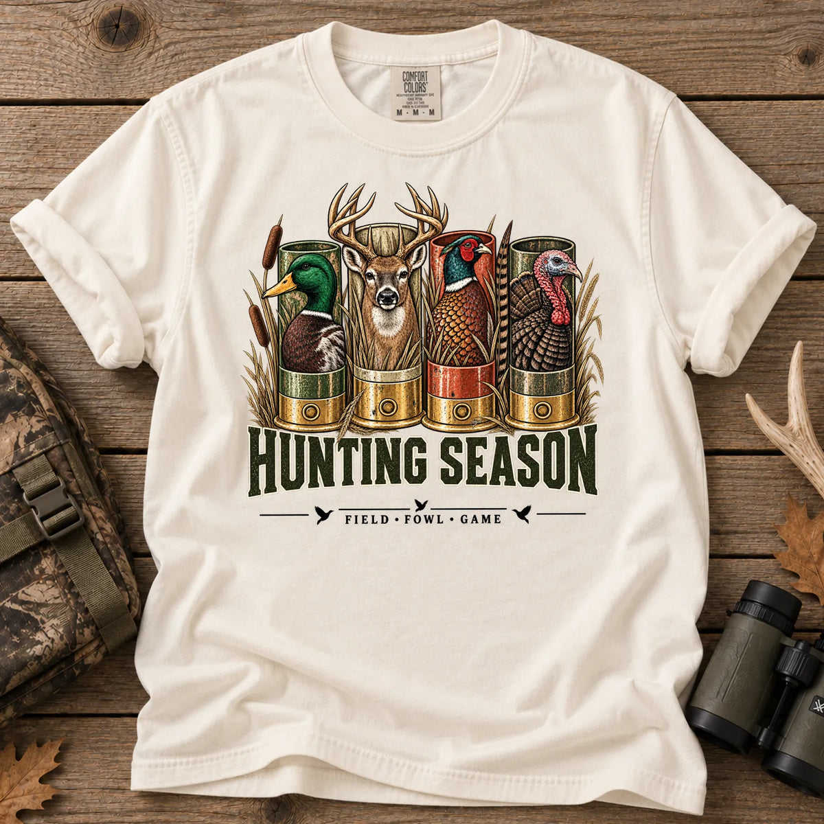 Hunting Season Field and Fowl T-Shirt in Ivory