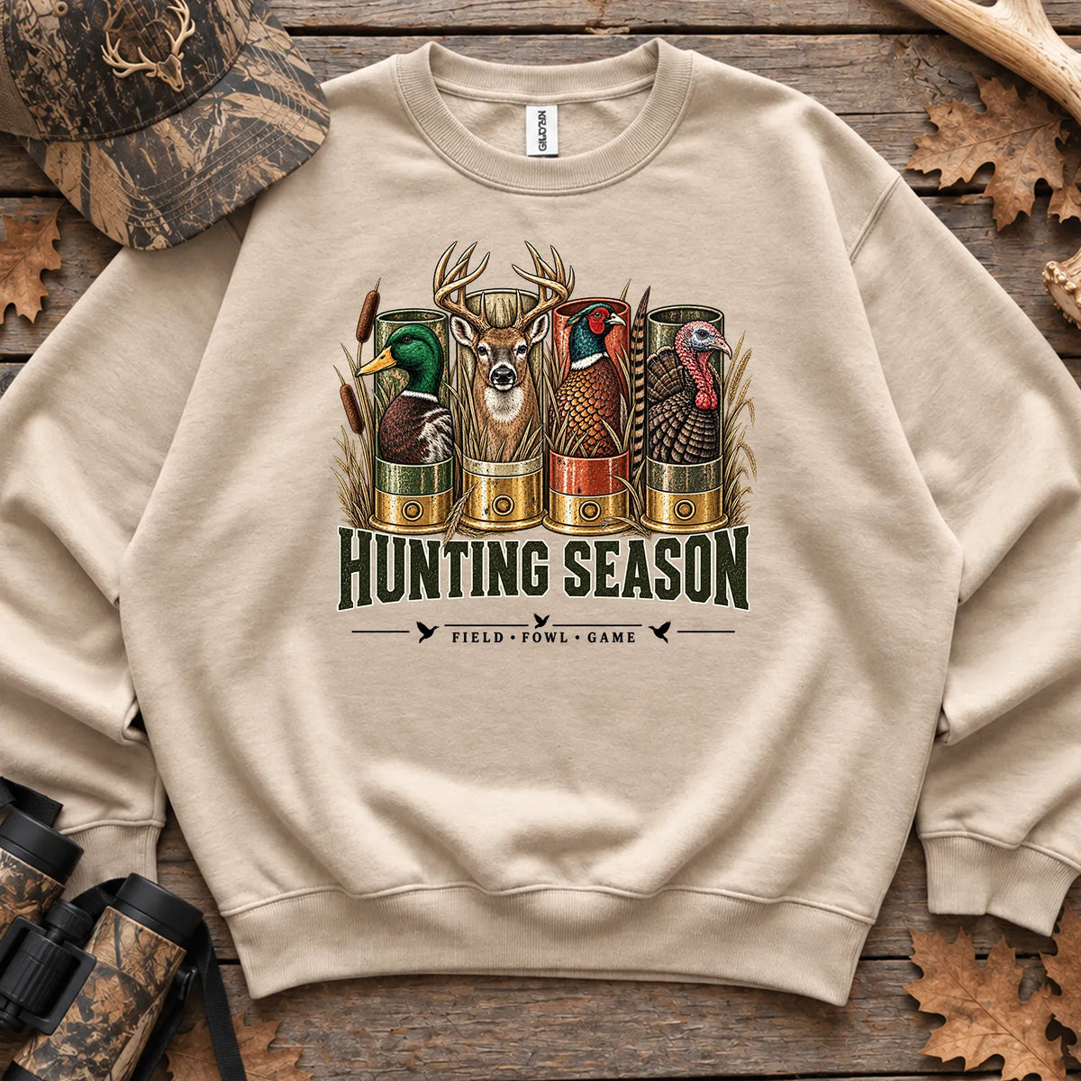 Hunting Season Field Fowl Game Sweatshirt in Sand