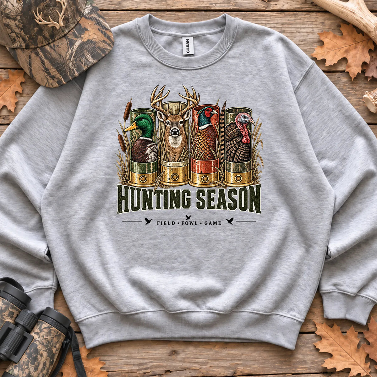 Hunting Season Field Fowl Game Sweatshirt in Sport Grey