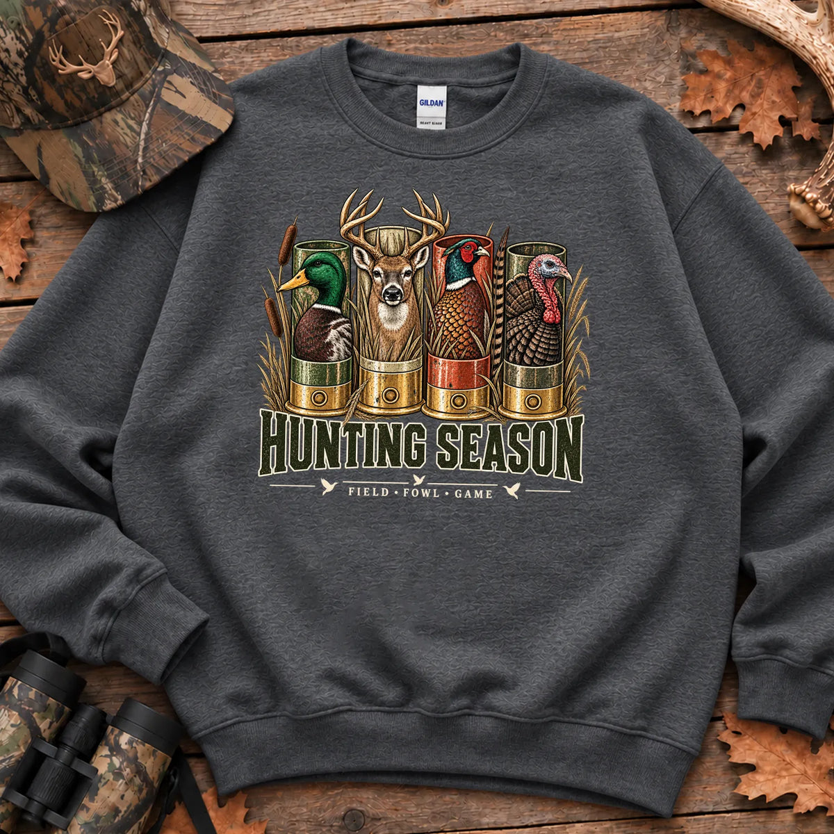 Hunting Season Field Fowl Game Sweatshirt in Dark Heather