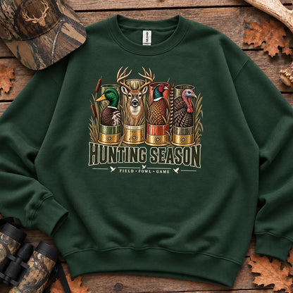 Hunting Season Field Fowl Game Sweatshirt in Forest Green