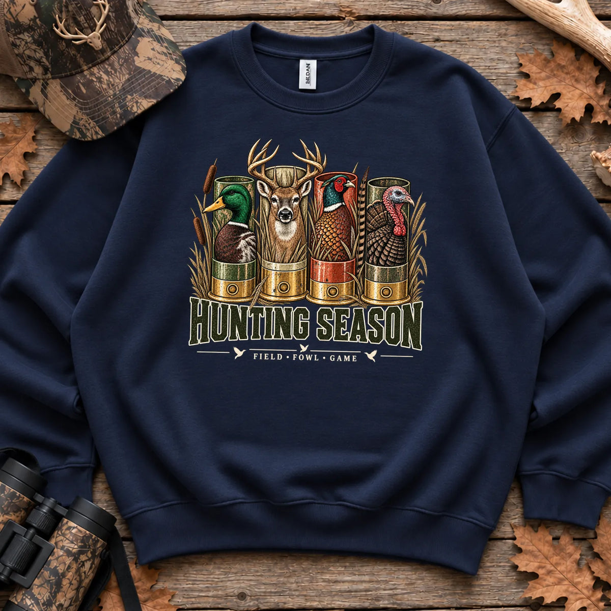 Hunting Season Field Fowl Game Sweatshirt in Navy