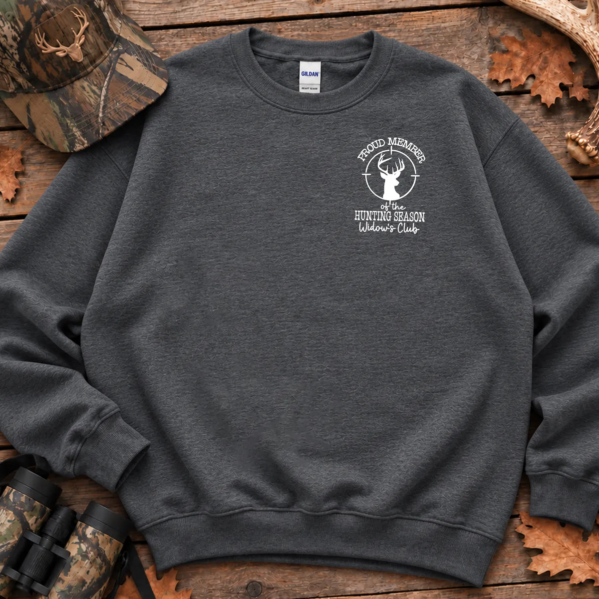 Hunting Season Widows Club Sweatshirt in Dark Heather