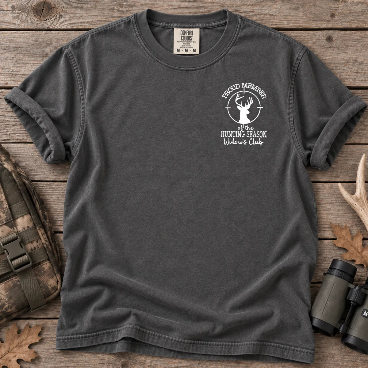 Hunting Season Widows Club T-Shirt in Pepper