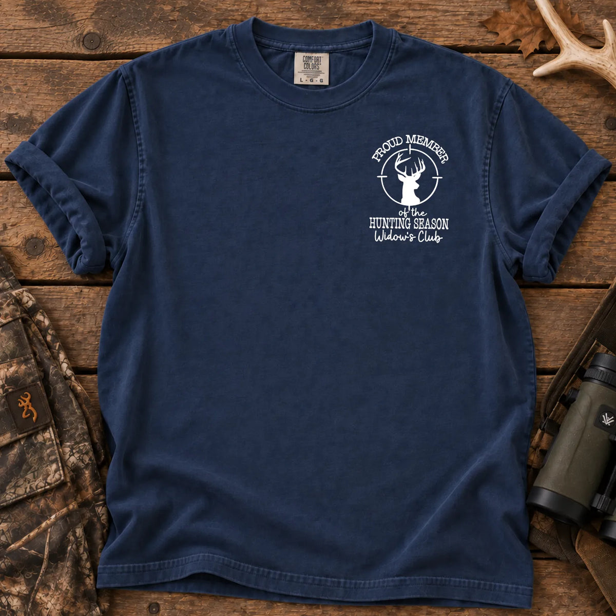 Hunting Season Widows Club T-Shirt in True Navy