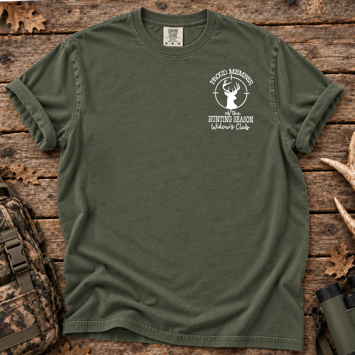 Hunting Season Widows Club T-Shirt in Moss