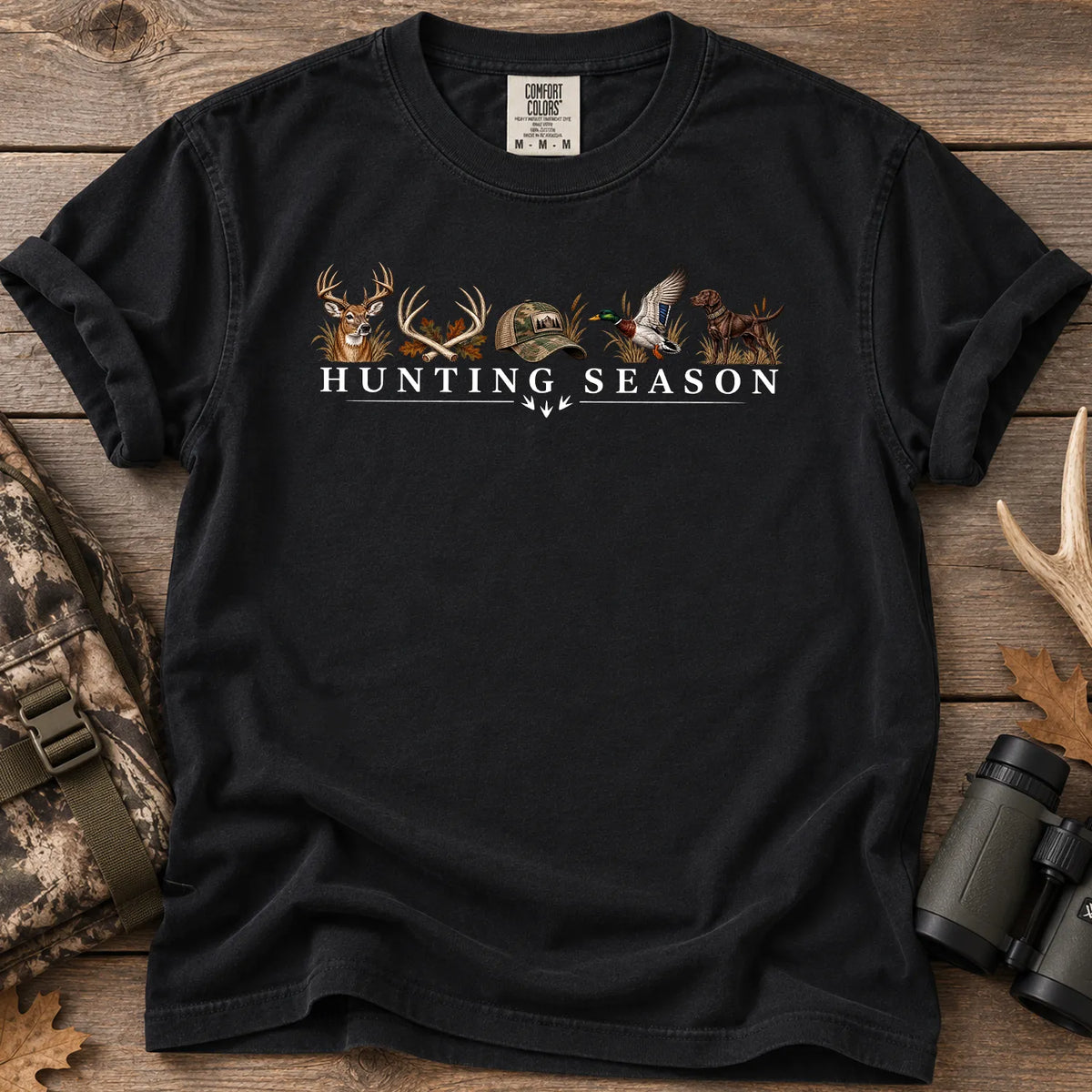 Hunting Season Wildlife Lineup T-Shirt in Black