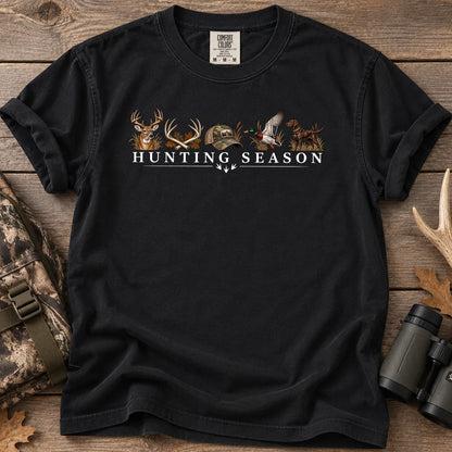 Hunting Season Wildlife Lineup T-Shirt in Black