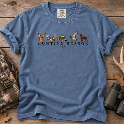 Hunting Season Wildlife Lineup T-Shirt in Blue Jean