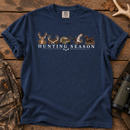 Hunting Season Wildlife Lineup T-Shirt in True Navy