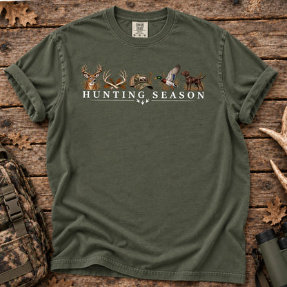 Hunting Season Wildlife Lineup T-Shirt in Moss