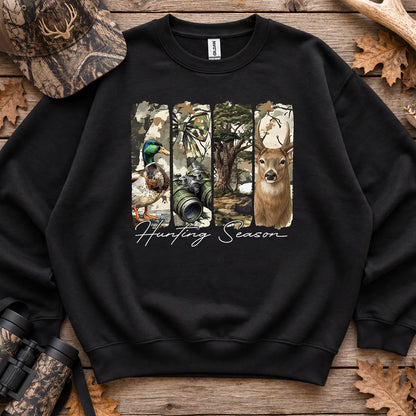 Hunting Season Wildlife Panels Sweatshirt in Black