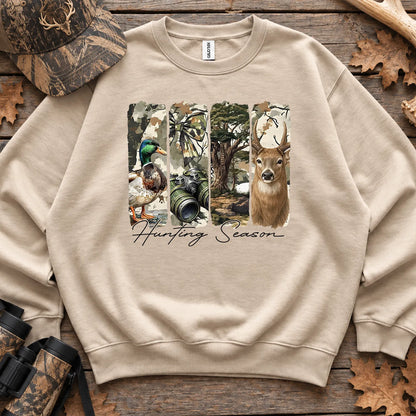 Hunting Season Wildlife Panels Sweatshirt in Sand