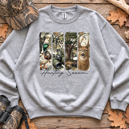 Hunting Season Wildlife Panels Sweatshirt in Sport Grey