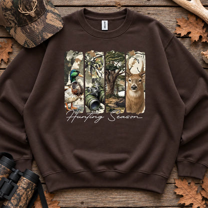 Hunting Season Wildlife Panels Sweatshirt in Dark Chocolate