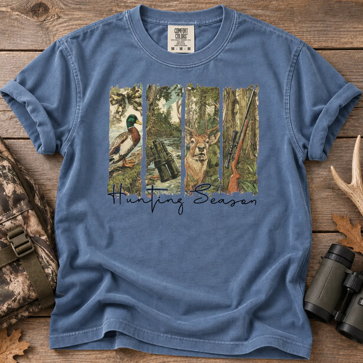 Hunting Season Wildlife T-Shirt in Blue Jean