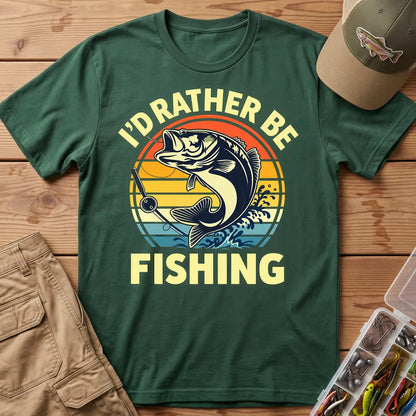 I'd Rather Be Fishing T-Shirt in Forest Green