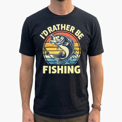 I'd Rather Be Fishing T-Shirt lifestyle mockup