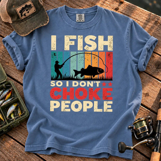 I Fish So I Stay Calm T-Shirt in Blue Jean
