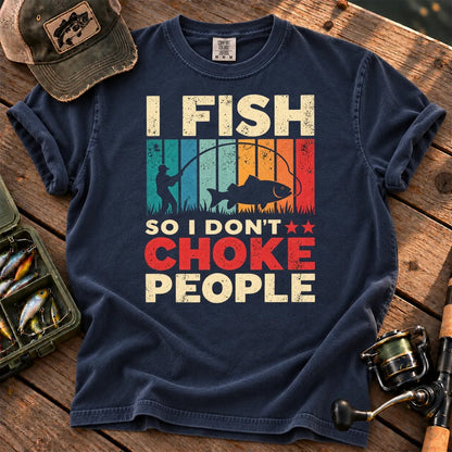 I Fish So I Stay Calm T-Shirt in True Navy