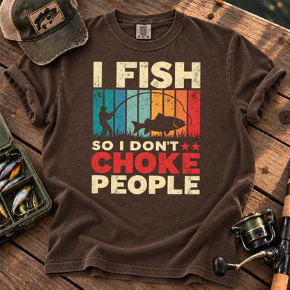 I Fish So I Stay Calm T-Shirt in Espresso