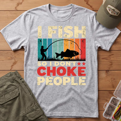 I Fish So I Stay Calm T-Shirt in Sport Grey