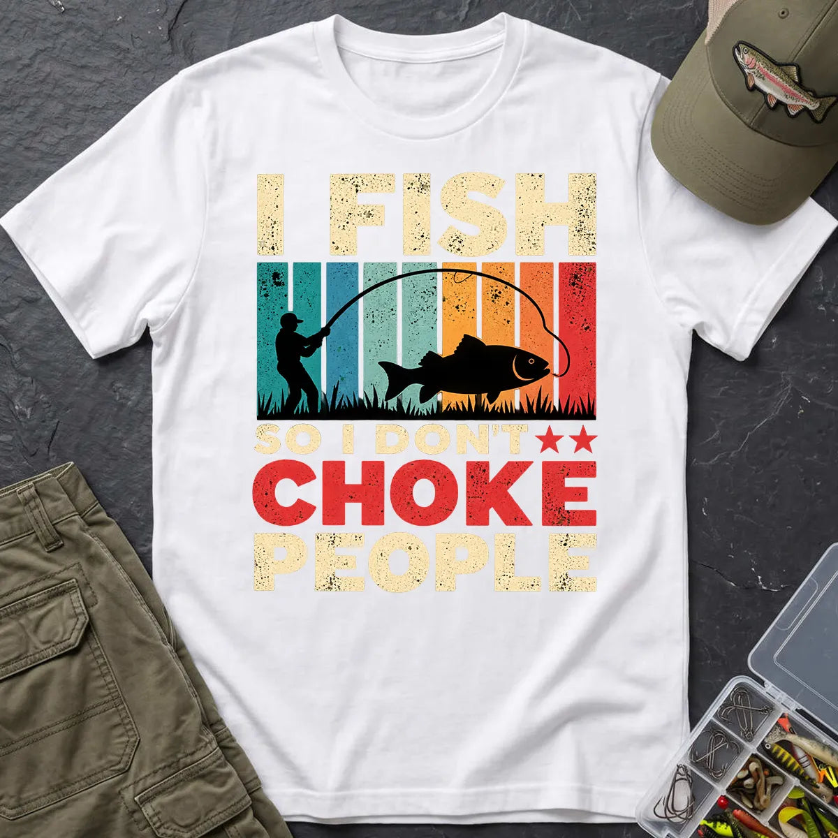 I Fish So I Stay Calm T-Shirt in White