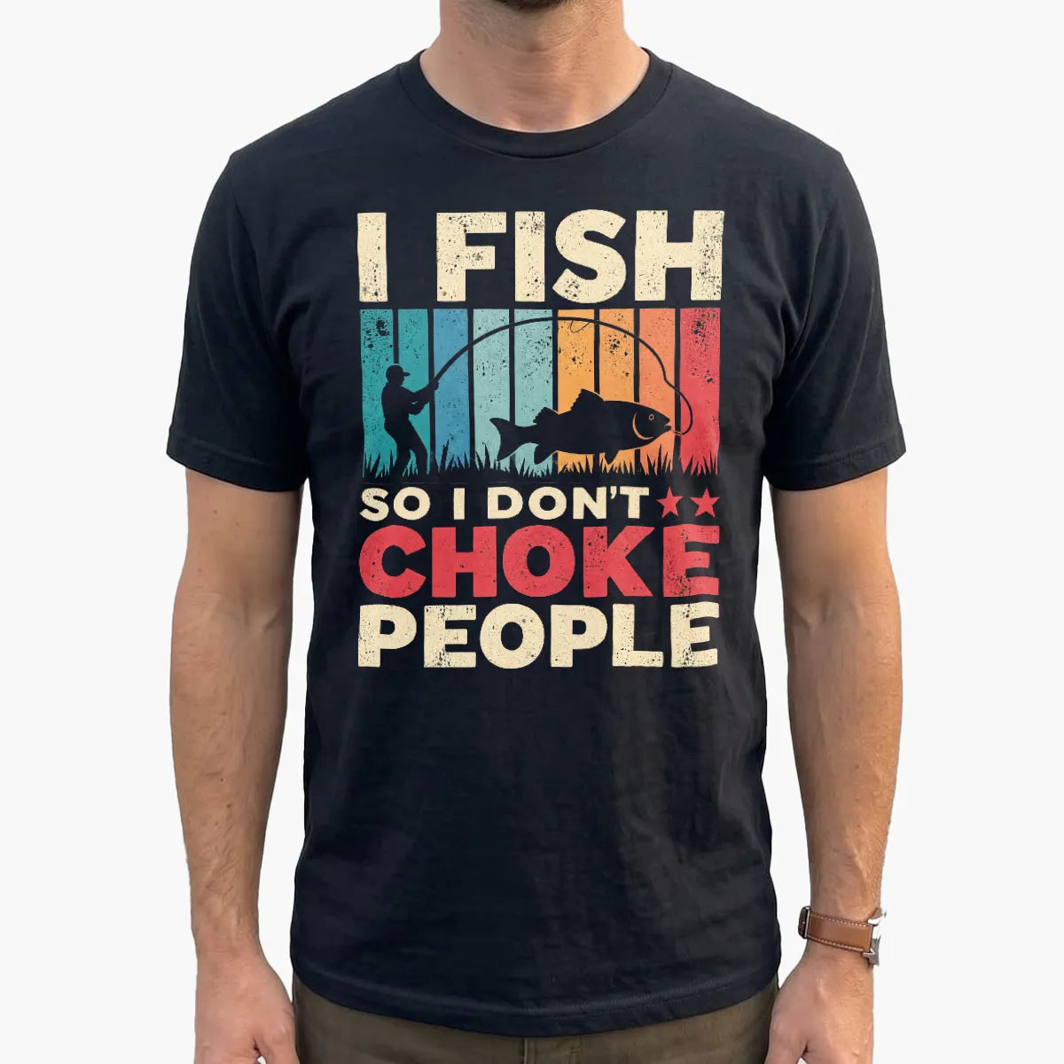 I Fish So I Stay Calm T-Shirt lifestyle mockup